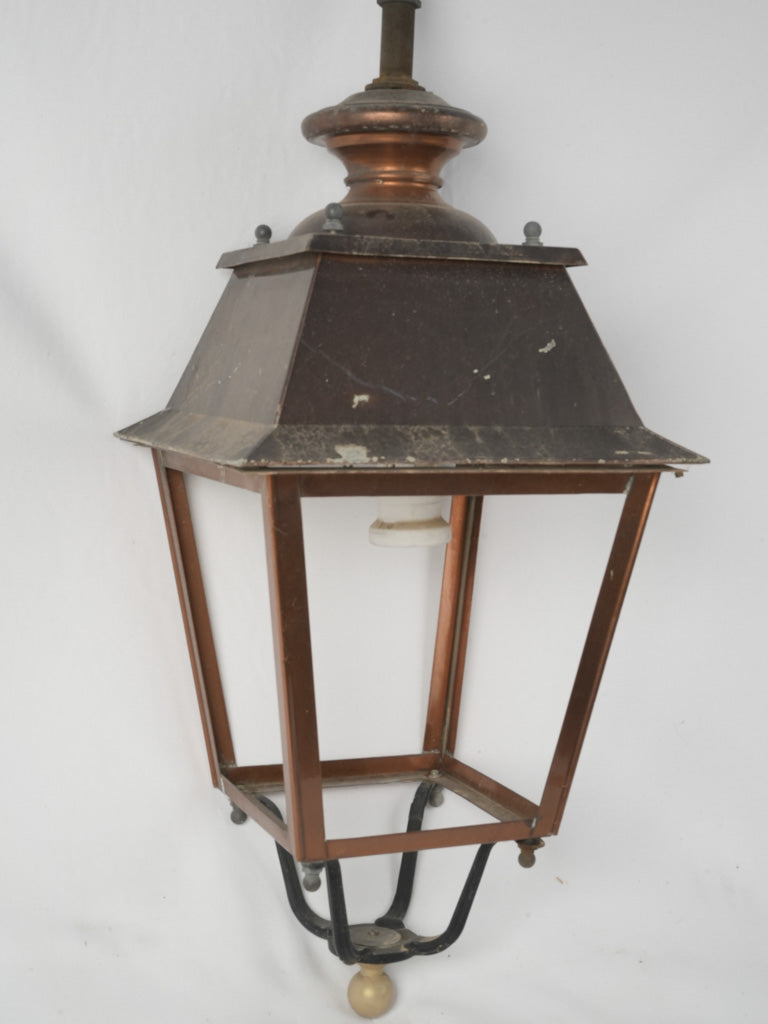 Vintage French copper hanging lantern