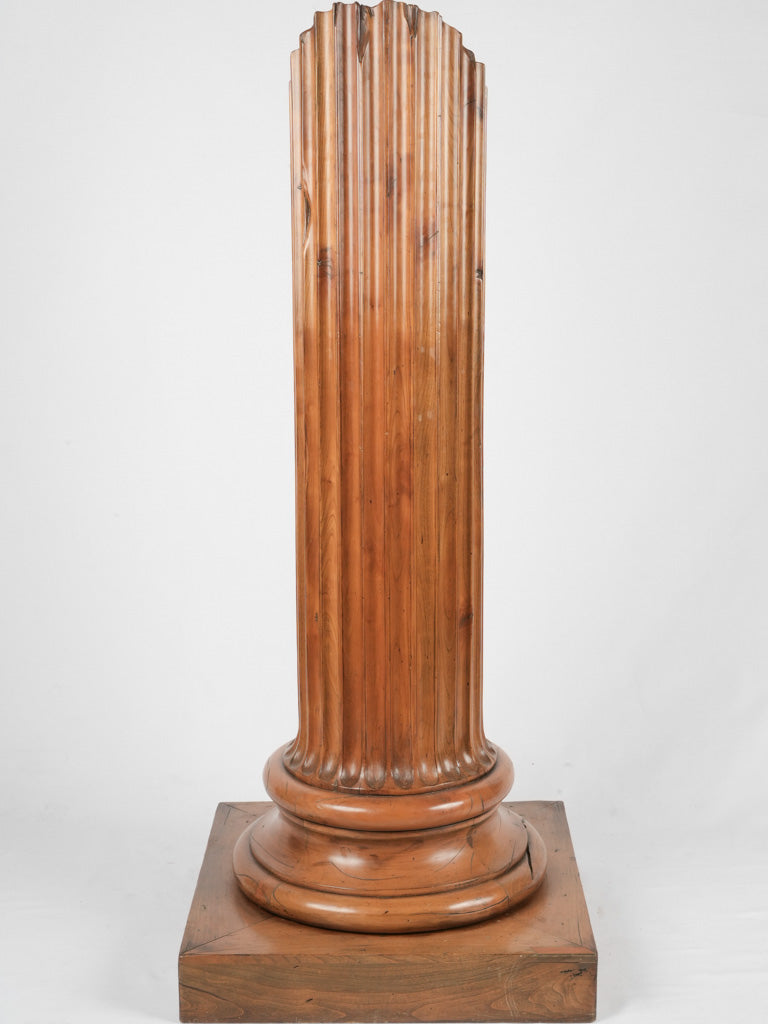 Retro-styled walnut column storage unit