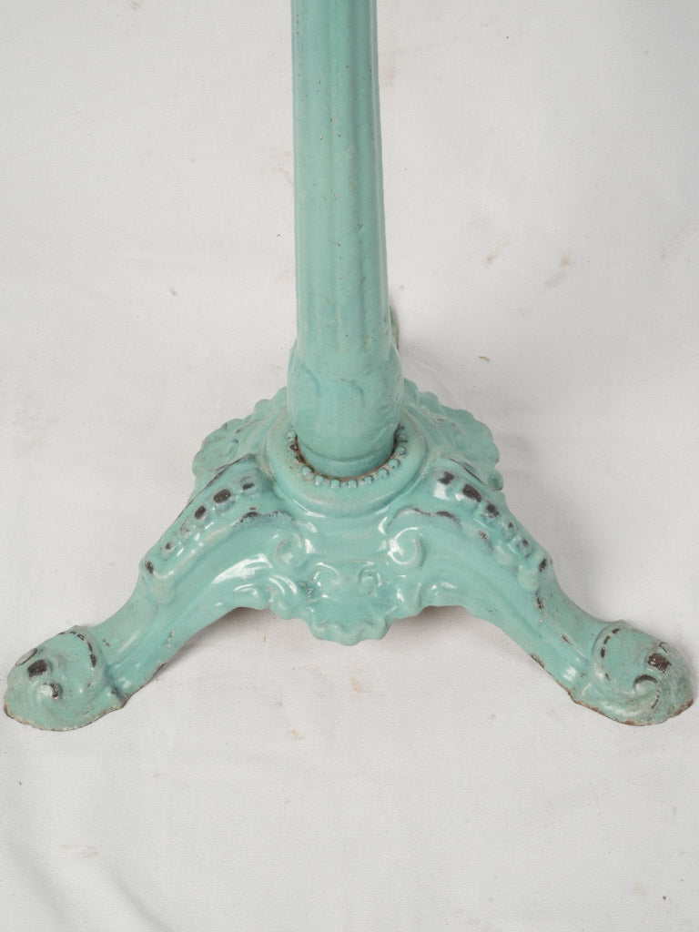 Glossy turquoise enamel table