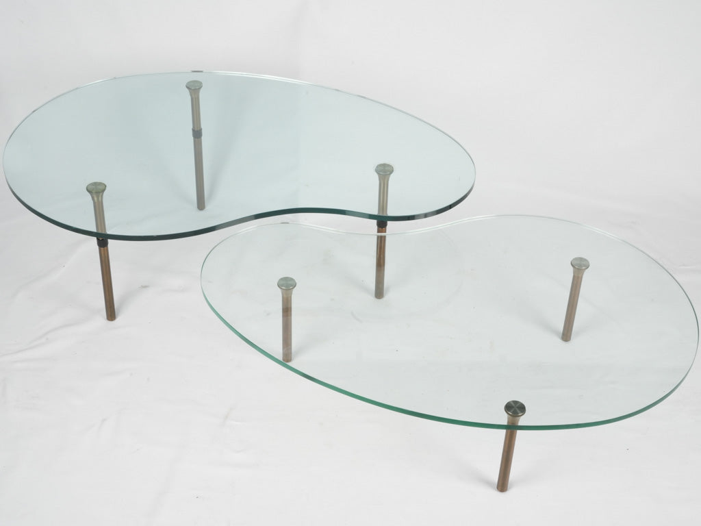 Vintage kidney bean glass coffee tables Enzo Mari for Zanotta 1987 - 65¼"