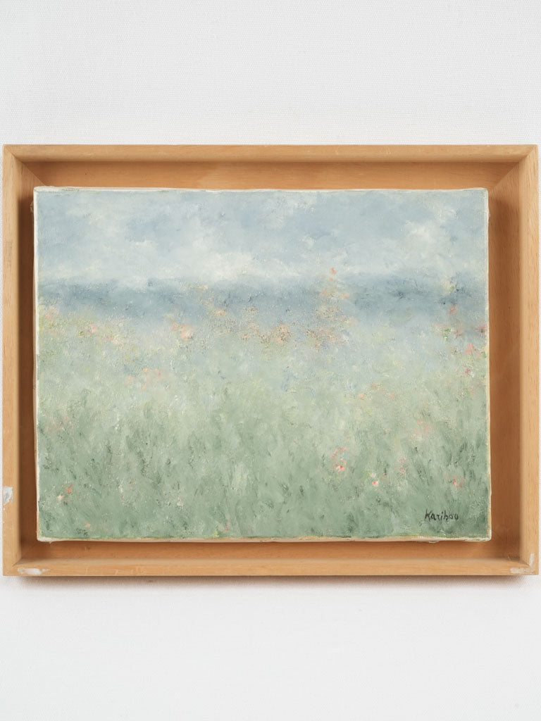 Contemporary landscape painting by Karibou - "Jardin sauvage” 16 ¼” x 13”