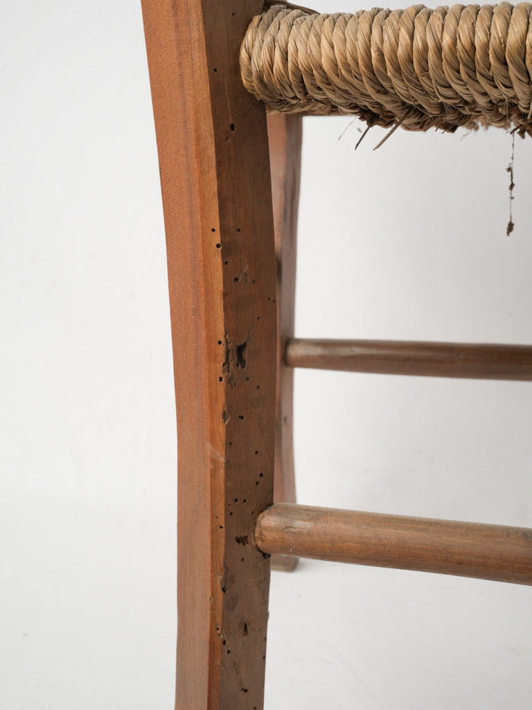 Rustic ladderback rush seat chair