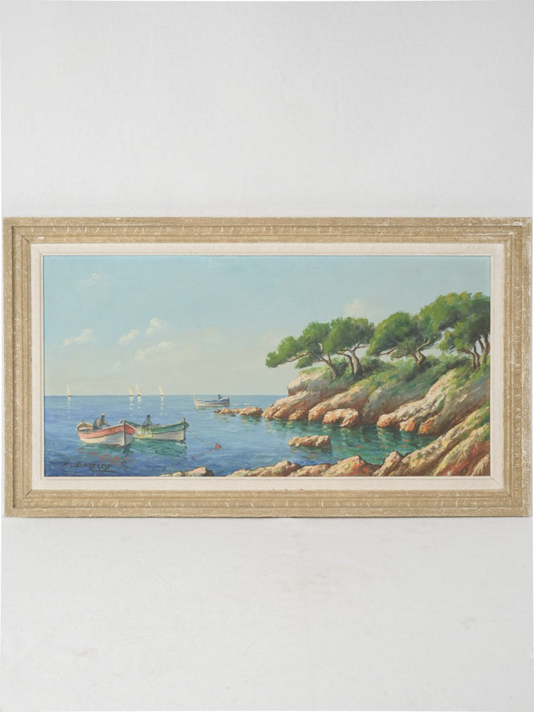 Vintage coastal landscape painting art