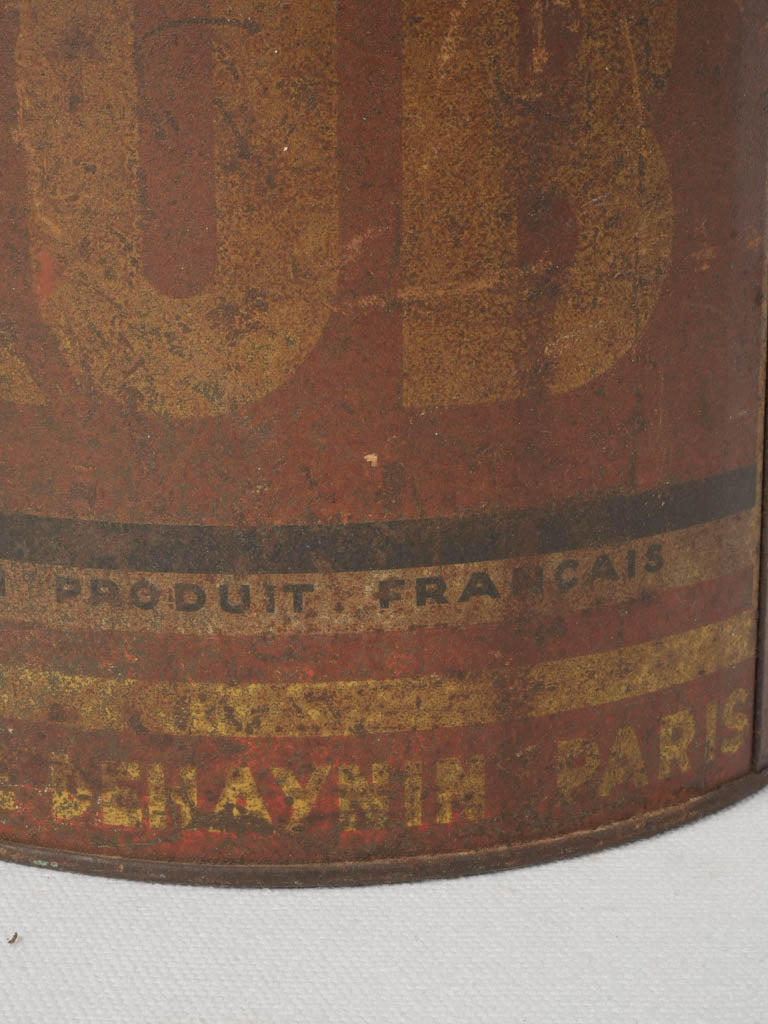 Weathered French bouillon storage canister