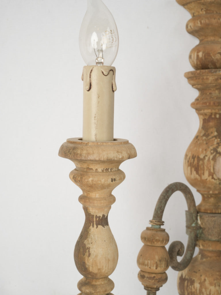 French country wooden bead sconce