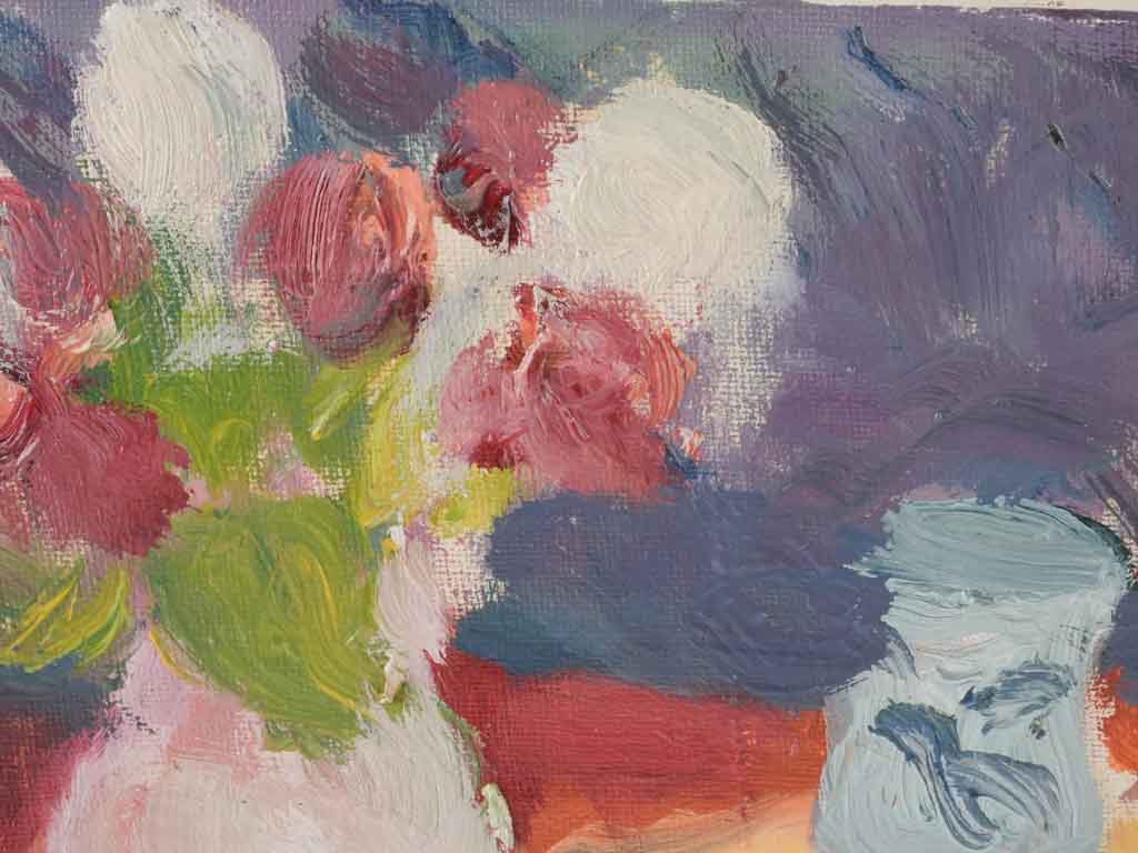 Mid-century Art, Bright Floral Costa Painting