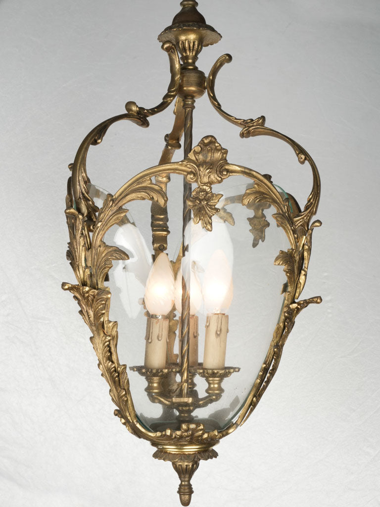 Ornate 1960s bronze chandelier fixture