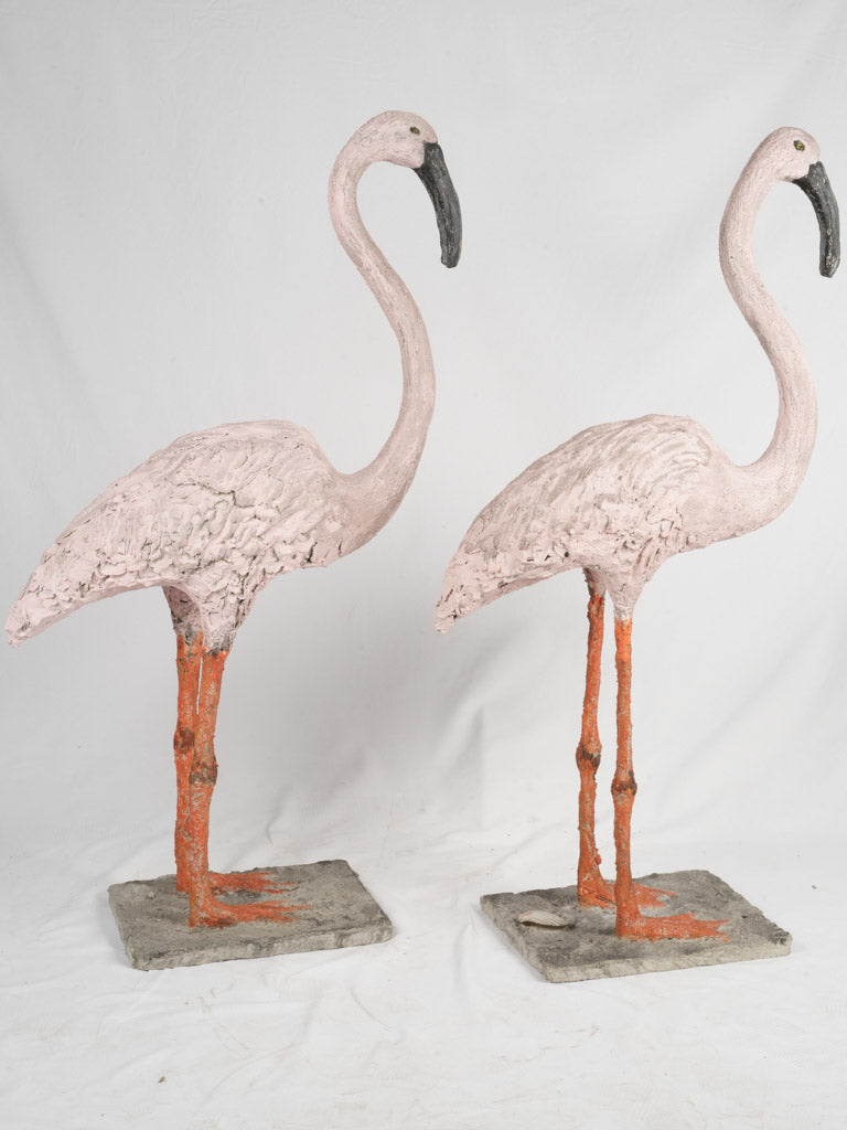 Unique mid-century outdoor flamingos