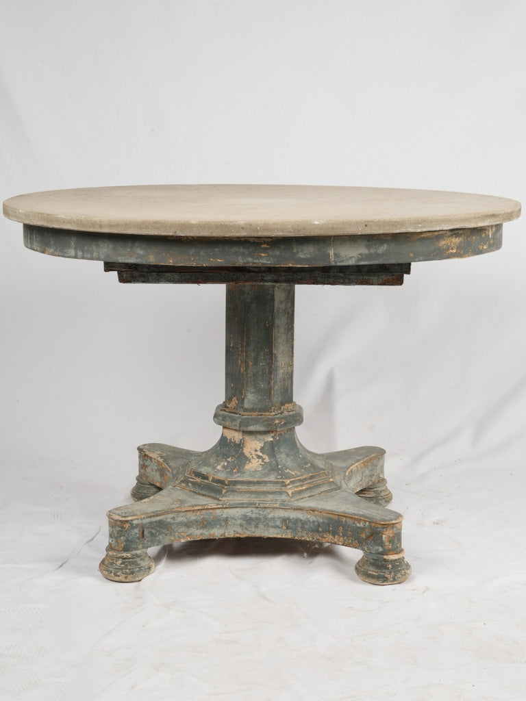 Charming, sturdy, historical, grey, bun feet, French table