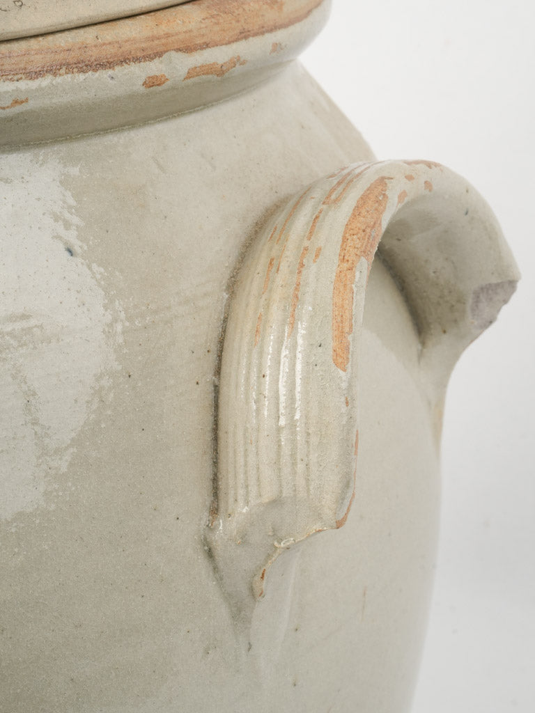 Gray glazed 19th-century crock