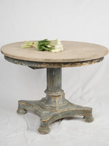 Vintage, refined, luxurious, teal, round, center table