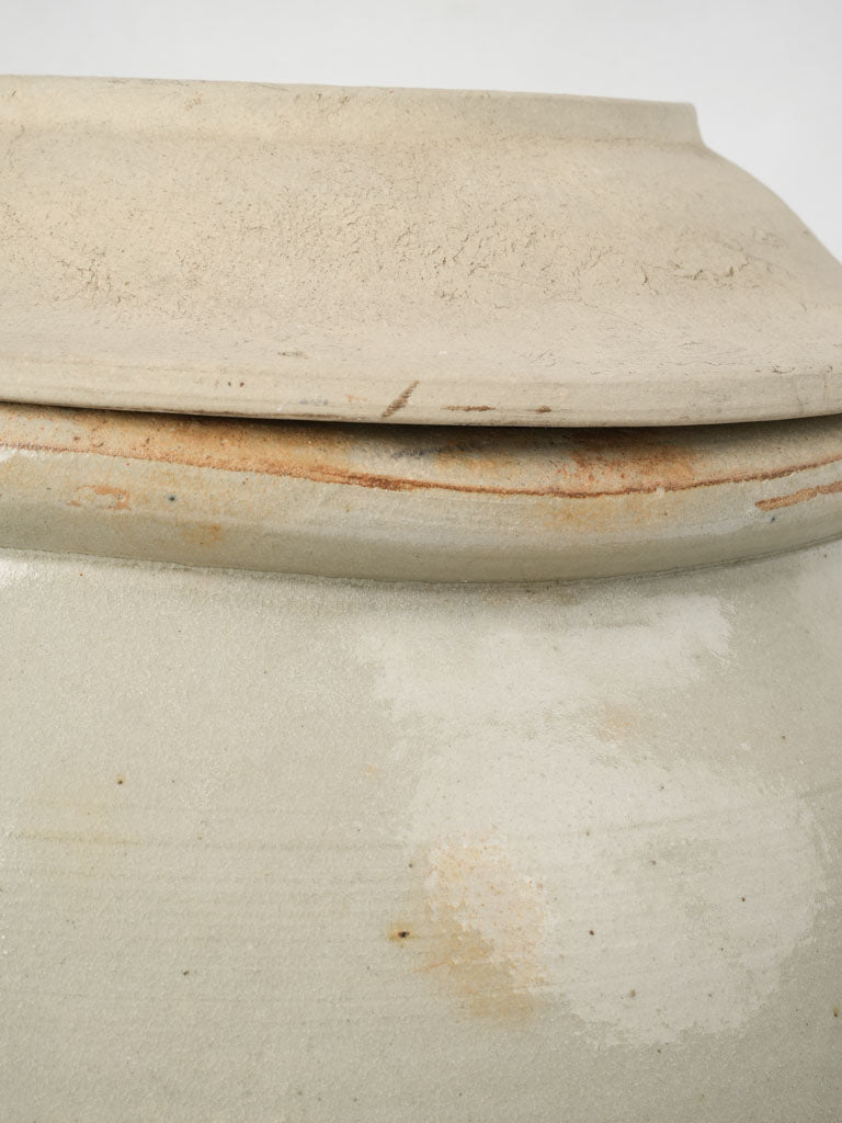 Pale gray glaze antique stoneware