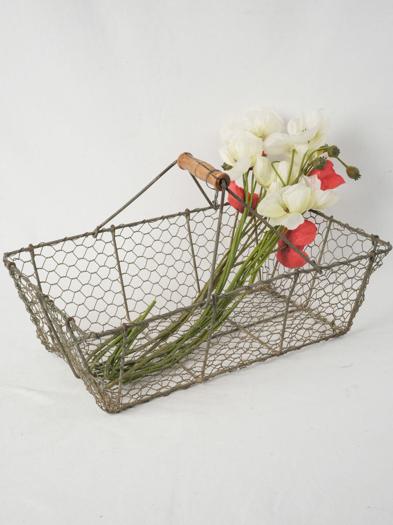 Antique wire garden flower collector