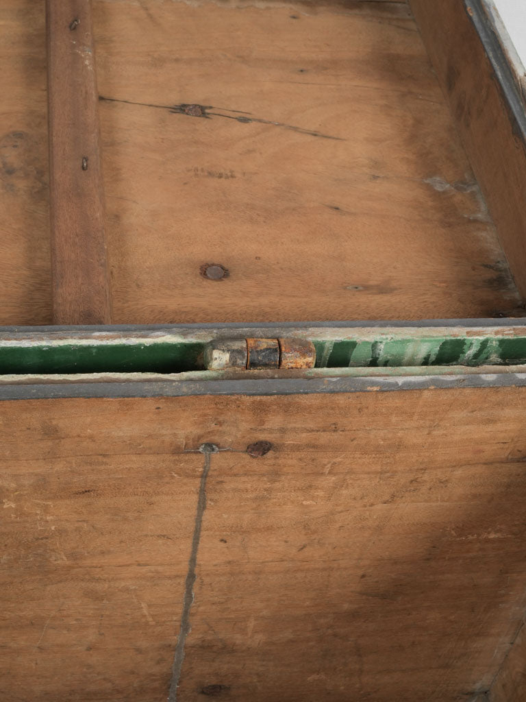 Bold green-patina Indochina wooden storage trunk