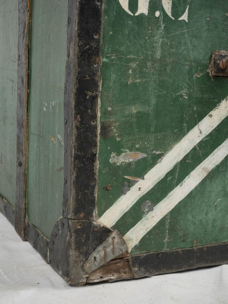 Remarkable French colonial era wooden trunk