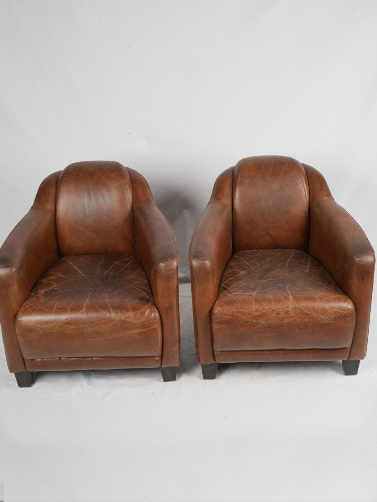 Timeless vintage brown club loungers