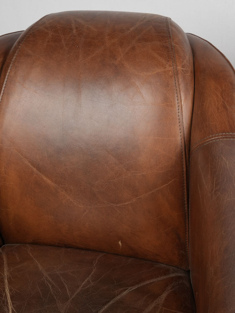 Refined vintage French leather recliners