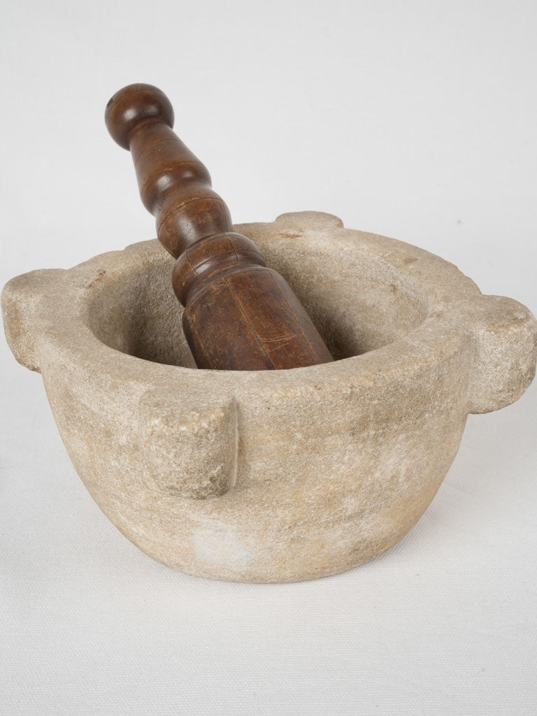 Antique stone culinary mortar & pestle