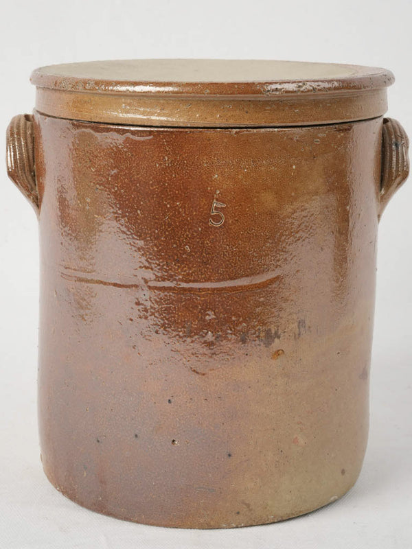 Large antique lidded pickling jar