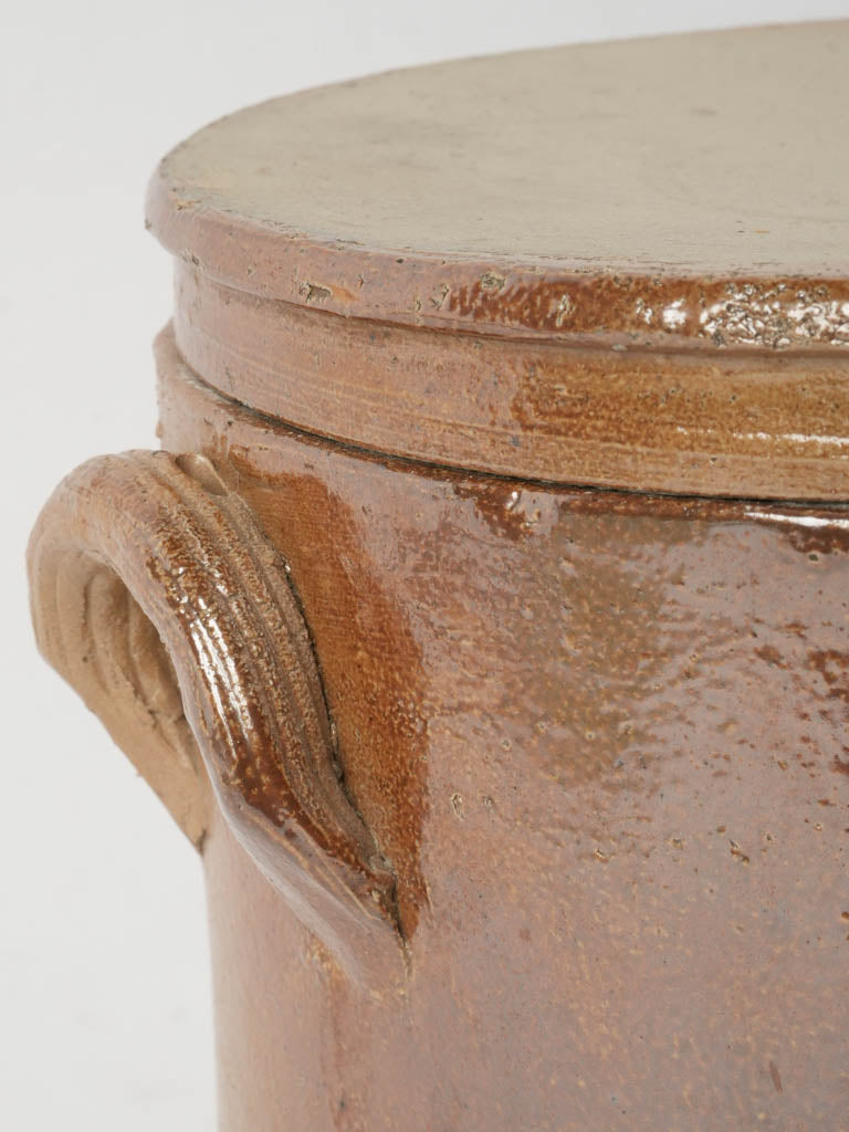 Retro stoneware preserving pot - Speckled