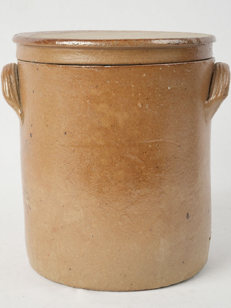 Speckled brown glazed French crock