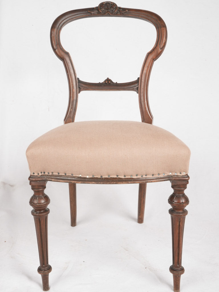 Elegant beige French provincial dining chairs