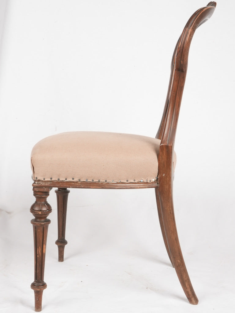 Vintage beige upholstered dining chair set