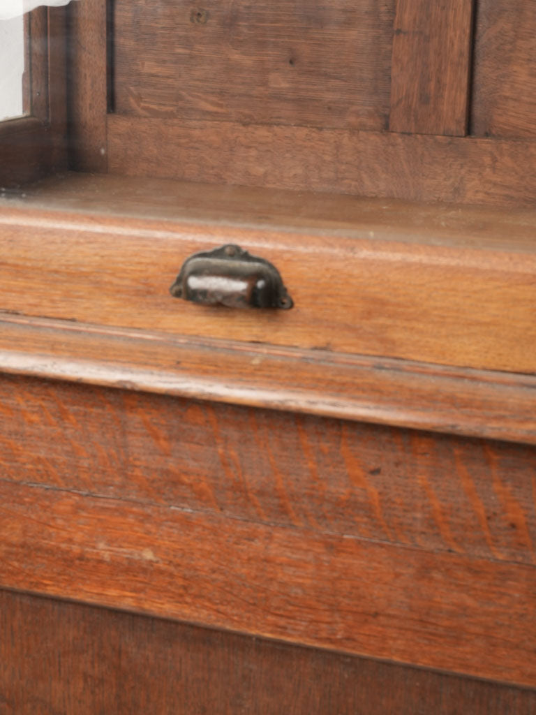 1930s French Oak Aperitif Table w/ Glazed Vitrine