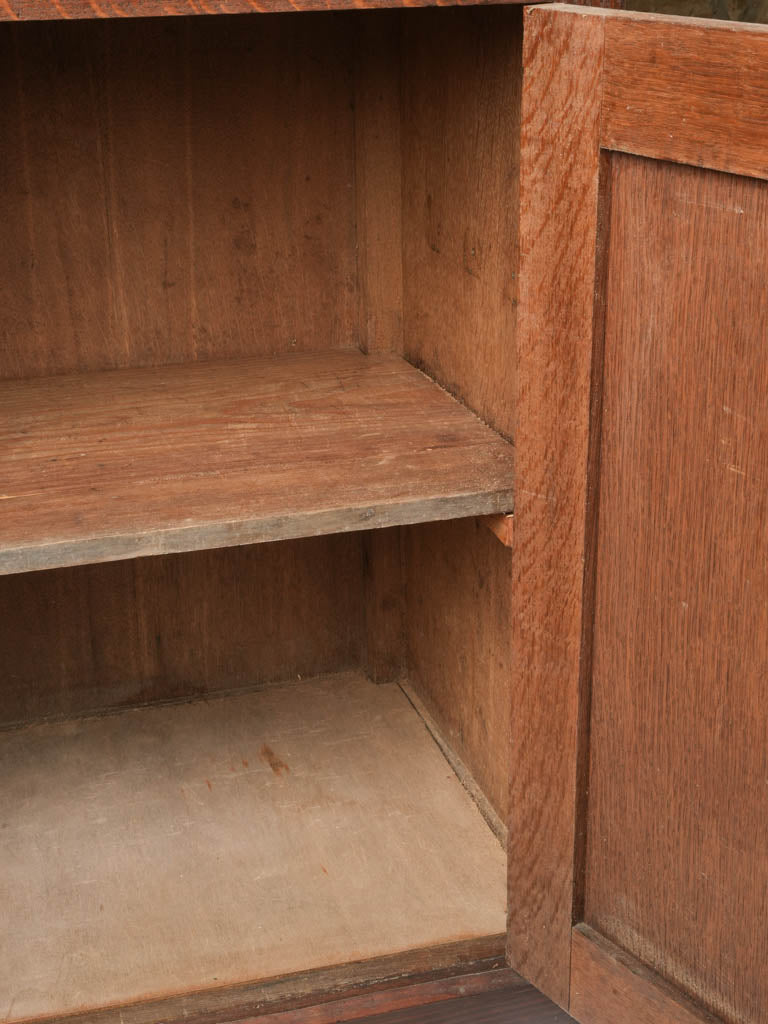 1930s French Oak Aperitif Table w/ Glazed Vitrine