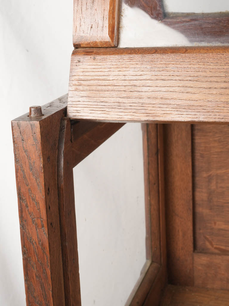 1930s French Oak Aperitif Table w/ Glazed Vitrine