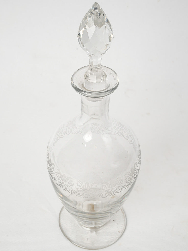 Ornate French crystal glass bottle