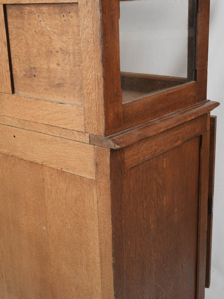 1930s French Oak Aperitif Table w/ Glazed Vitrine