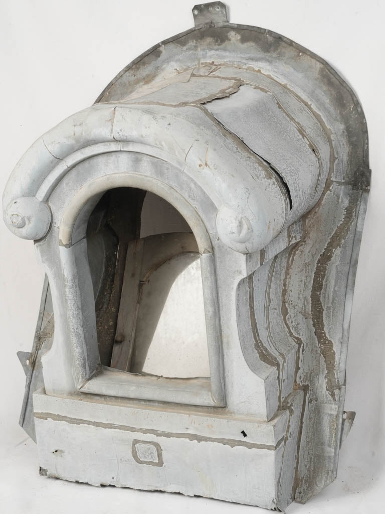 Antique zinc dormer window frame