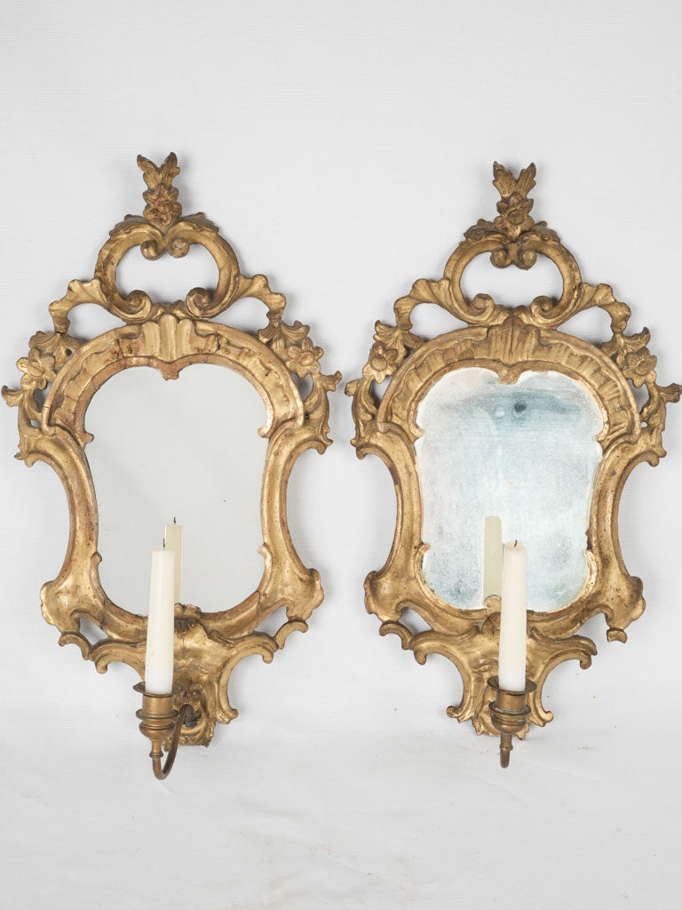 Gilded Louis XV Rare Wall Sconces