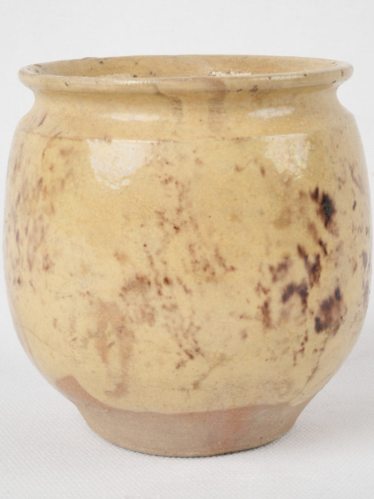 Charming speckled stoneware honey container