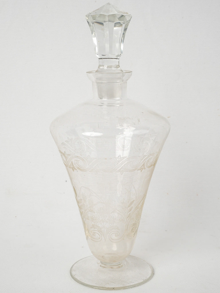 Ornate vintage French crystal liquor decanter