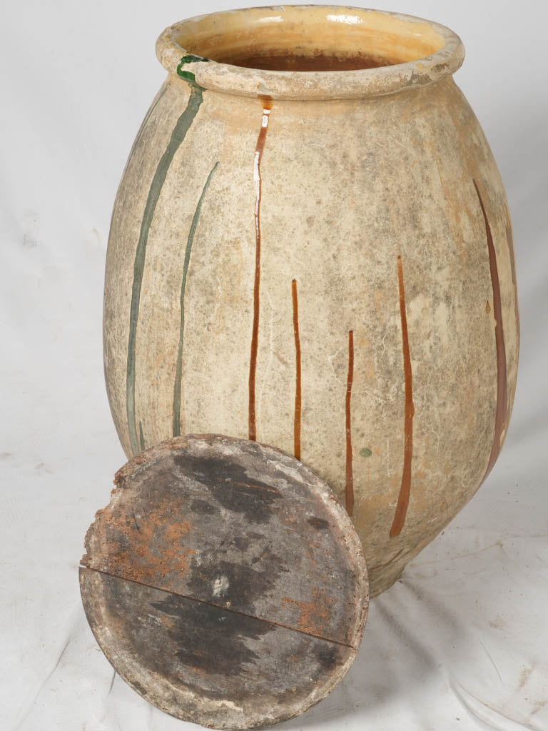 Collectible vintage terracotta olive jar