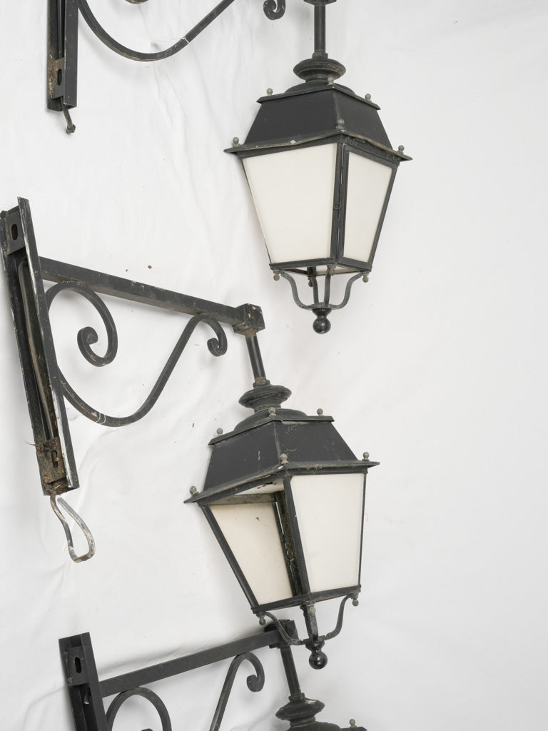 Large-scale French weathered wall lights