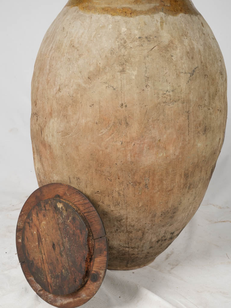 Rustic Frejus Wooden Lid Artifact