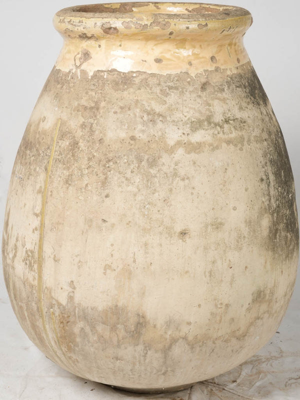 Aged Tonal Yellow Olive Jar