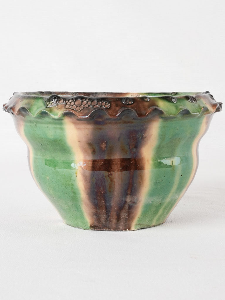 1950s patterned cachepot with drainage hole