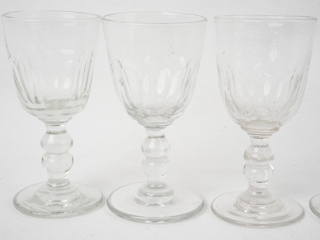 Set of 6 antique French wine glasses