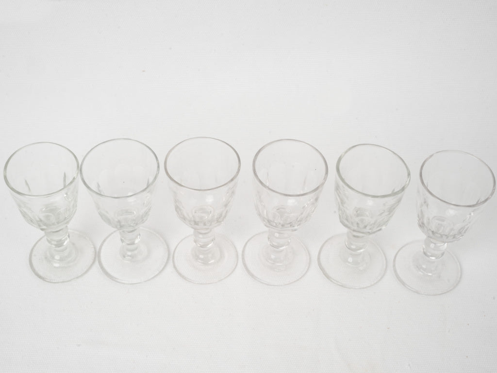 Set of 6 antique French wine glasses