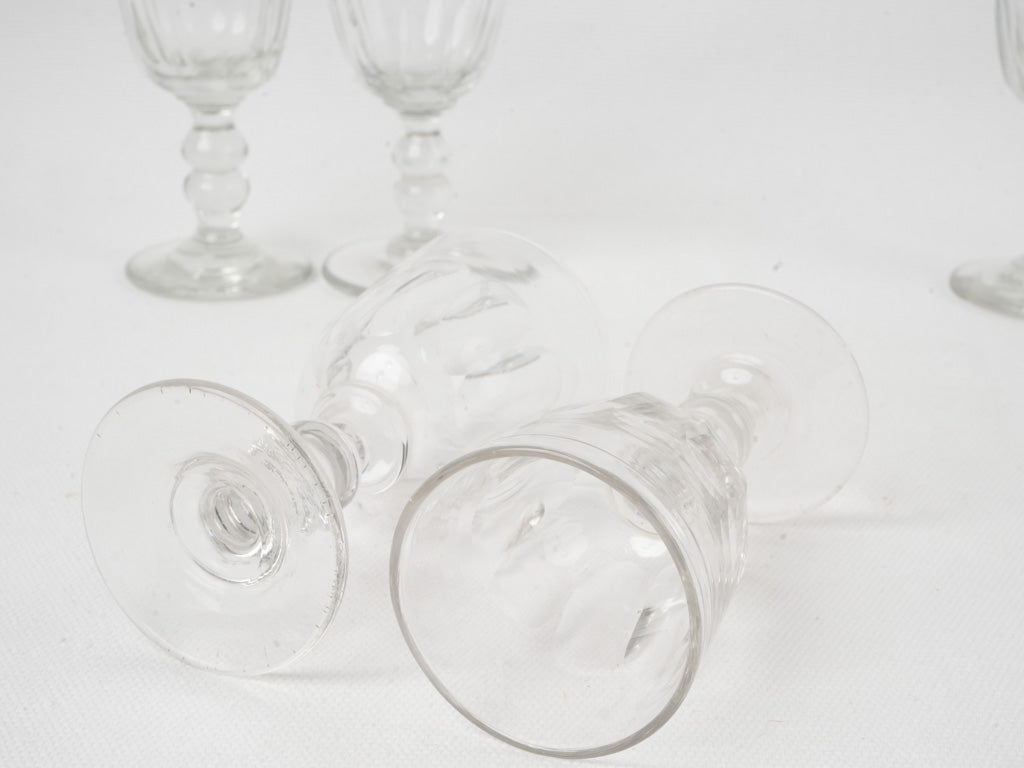 Set of 6 antique French wine glasses