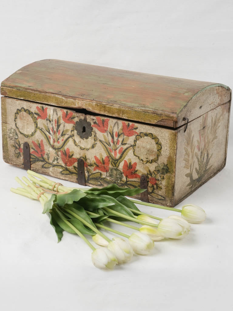 18th-Century French Marriage Chest w/ Floral Motifs