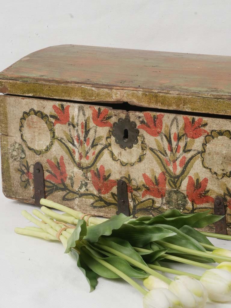 18th-Century French Marriage Chest w/ Floral Motifs