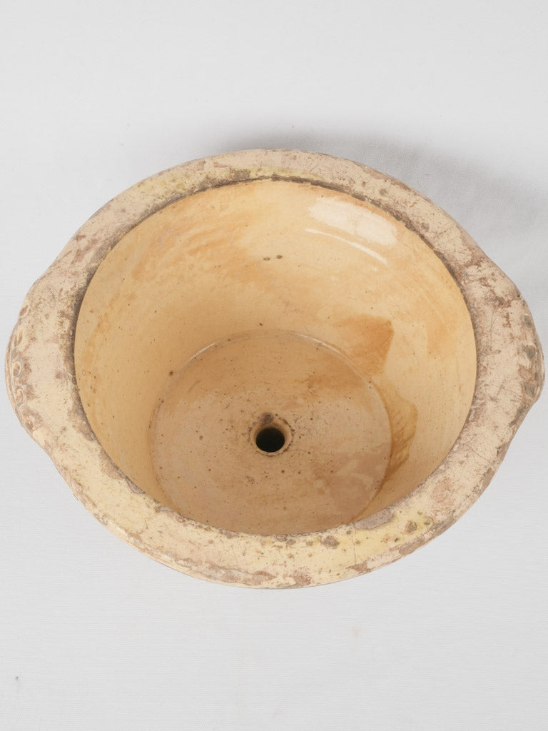 Provincial yellow-glazed terracotta basin