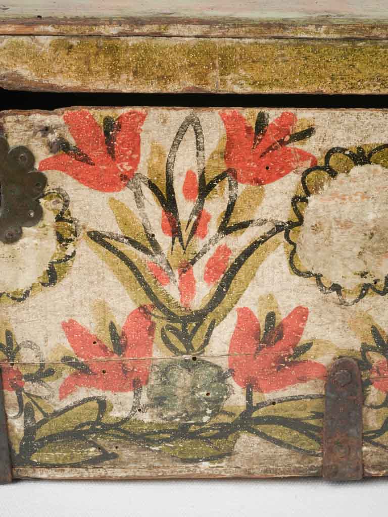 18th-Century French Marriage Chest w/ Floral Motifs