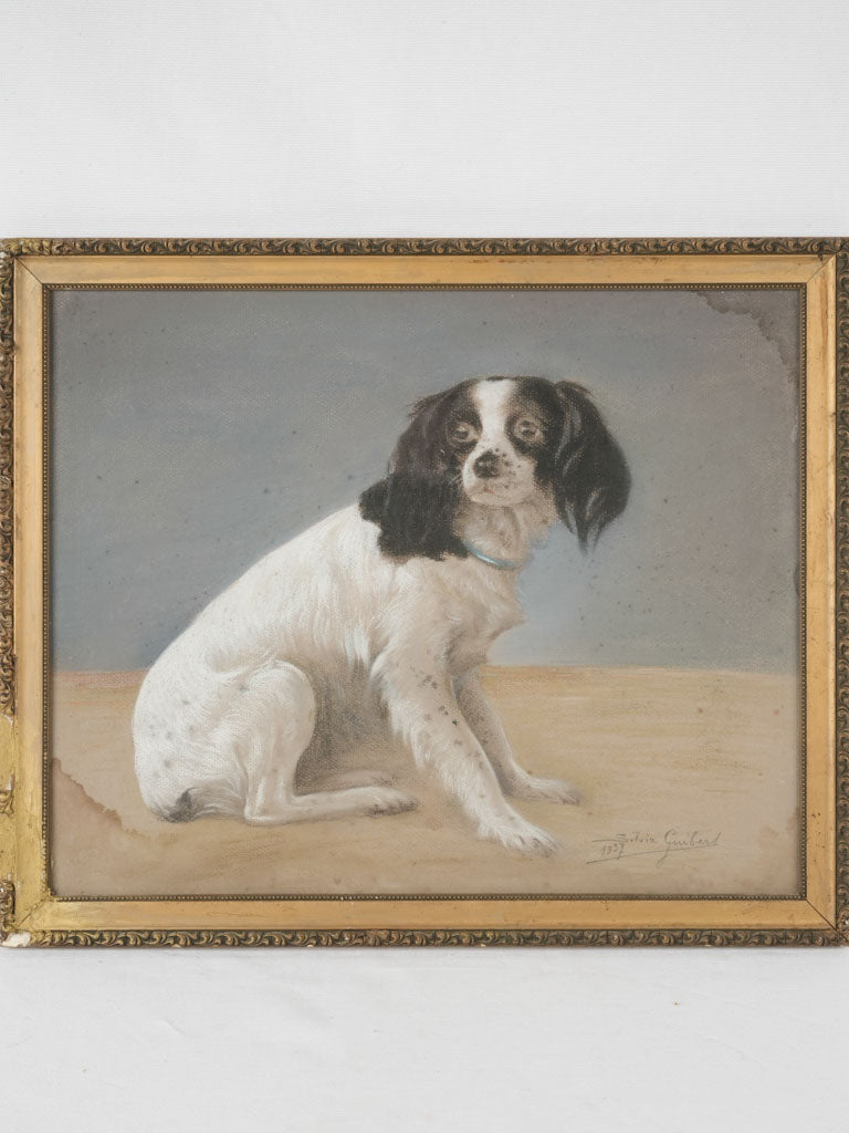 Vintage, pastel spaniel portrait