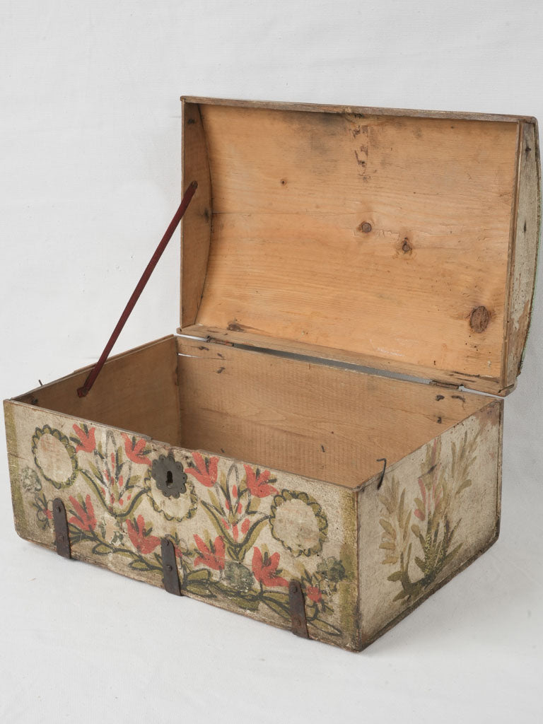 18th-Century French Marriage Chest w/ Floral Motifs